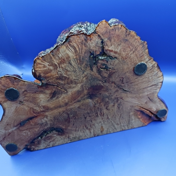 Quartz Unique Handcrafted Burl Wood Slab Rustic Table Clock With Intricate Desig - Picture 10 of 12